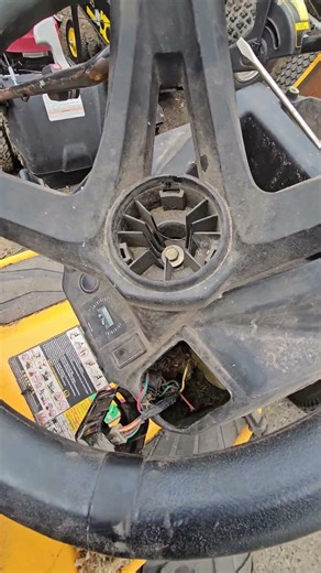 How to remove a steering wheel on a cub cadet tractor.