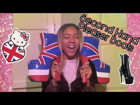 Pleaser BOOTS unboxing - HEELS try on - thrifting -second hand