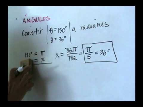 Angulos conversion de grados a radianes
