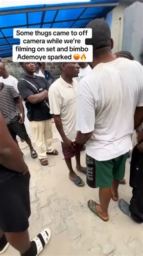 Some thugs have gone to disrupt Bimbo Ademoye’s set 😢 This is disheartening And that’s why a lot of producers these days prefer to make their movie production an indoor set They prefer to use estate with full security. That’s why we keep seeing same houses and set in different movies That’s why we don’t see strictly STREET movies anymore No producer wants to put the lives of their cast and crew in the danger of these thugs The stress these thugs put them through is much. They’ll even go as far 