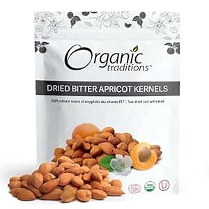 Organic Traditions Apricot Kernels – Sundried - Natural Source of Vitamin B17 – Sweet & Bitter Apricot Seeds – 16oz