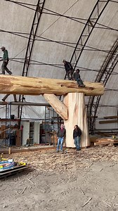 3.5M views · 102K reactions | Once in a while we get to do a really over the top projectthis massive entry arch is going to welcome people at a snowmobile lodge!! It gets perched on top of some massive natural rocks!! Can’t wait to see this bad boy installed!! | Langberg Log Homes | Facebook