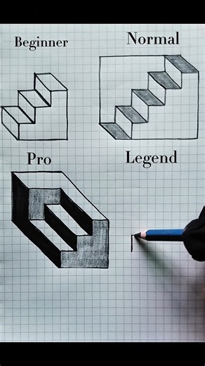 how to draw 3d steps🤔😱 #shorts​ #craft​ #art​ #drawing​ #crafts​ #satisfying​