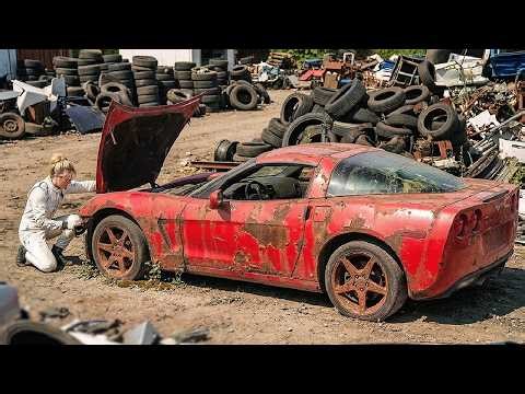 ASMR Car Restoration | LS2 V8 Engine Rebuild ASMR | Forgotten 2005 Corvette C6 Full Restoration