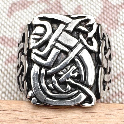 Silver Celtic Knot Ring – Bold Interlace Design, Size Q.5 (US 8.5) - Etsy UK