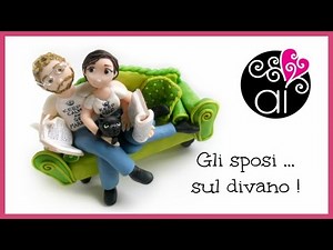 Wedding Cake Topper Tutorial | Groom and Bride on the Sofà | Polymer Clay