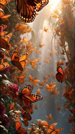 🦋 Golden Hour Butterfly Symphony 🌅 #fblifestyle #NatureHarmony #PeacefulBeauty | Express Digital-Relaxing Music