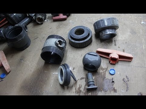 Válvula bola PVC. Despiece y funcionamiento.