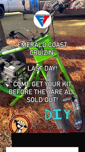 Come see us today! @emeraldcoastcruizin Get your DIY trike kit before they’re gone! Show special $400 unwelded kit. freedom-trikes.com #diy #freedomtrikes #waycoolerthanascooter 🛴#bigwheelsforbigboys 😃 | Freedom Trikes