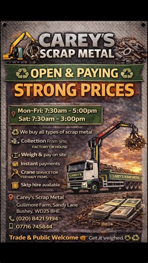 Get Instant Cash for Scrap Metal at Carey’s Scrap Metal