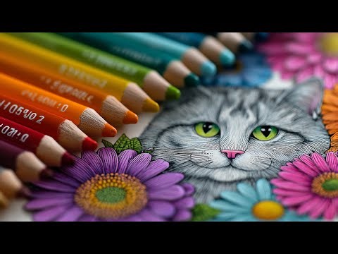 Cute Cat Coloring 🐱🎨 | Relaxing and Creative Art