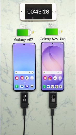 Samsung Galaxy A57 vs Samsung Galaxy S26 Ultra Charging Test