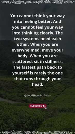 The quickest path to calm isn't in your head #stressrelief #motivation