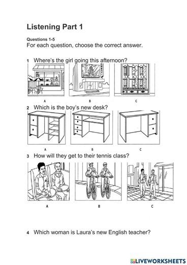 Listening A2 exercise for ingles A2