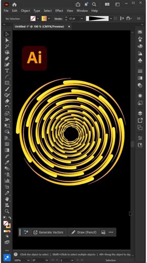Create Spiral Line Design in Illustrator 2026 🔥 Easy Trick #Shorts #tips #tricks #illustrator