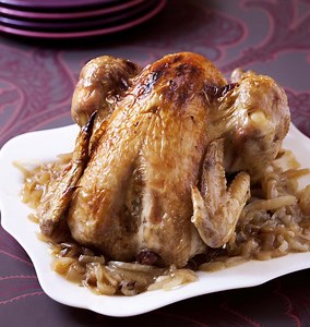 Poulet rôti à l'oignon au four - Recettes de cuisine Ôdélices