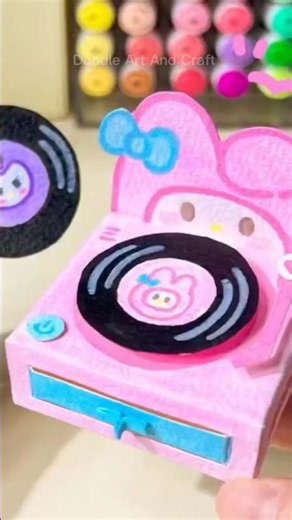 Diy cute paper CD player that actually plays songs ✨😳
