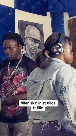 Alien skin finnaly hits the studio ft Fille as he promised Mc Kats to collaborate with his girlfriend #fyp #foryoupage #lugamidia @Filleoffficial