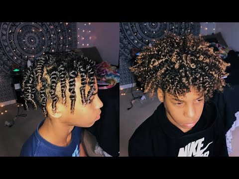 Doing A Twist Out On My 14 Year Old Brother’s Natural Hair! | Azlia Williams