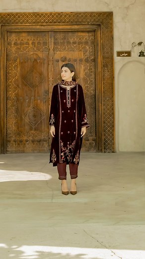 25K views · 228 reactions | A mesmerizing velvet outfit with a captivating aura. The 3 pcs ensemble rendered in plum shade has intricate floral motifs and laces on front and sleeves, embroidered with contrasting colors. Paired along is matching raw silk pants and a contrasting silk crushed dupatta with screen print all over. Available In-stores & Online. #WinterCollection #Winter22 #Velvet #StitchedCollection #LuxuryVelvet #ReadyToWear #Zeen #ZeenWoman #Instores #Online | Zeen | Facebook