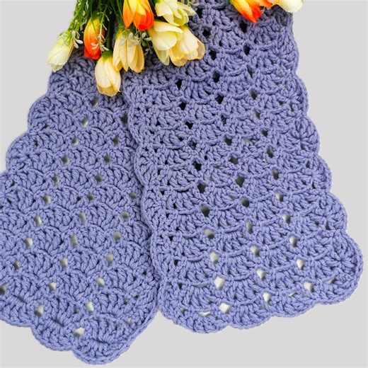 Crochet Pattern PDF + Video – Very Simple Shell Stitch Scarf - Etsy