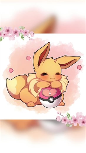 Eevee 🌸🌸 #digitalart #anime #kawaii #fyp #foryou #foryoupage #pokemon #eevee #cute