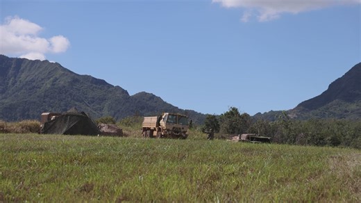 Soldiers with the 84th Engineer Battalion, 130th Engineer Brigade, 8th Theater Sustainment Command, construct notional obstacles and fighting positions alongside 25th Infantry Division during JPMRC 24-01