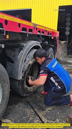 Sophisticated Truck Tire Mounting Process - High-Efficiency Heavy-Duty Logistics Engineering