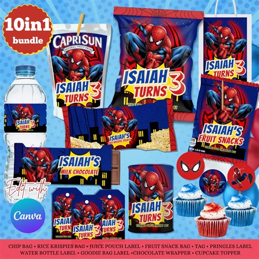 Printable Spider Man Birthday Party Favors, Labels, Stickers (digital File) - Etsy