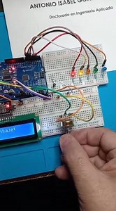 video potenciometro pantalla y leds