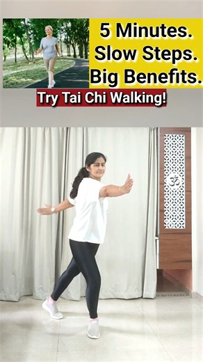 🌿 5-Minute Tai Chi Walking Practice | Slow Steps, Big Benefits! 🚶‍♀️✨