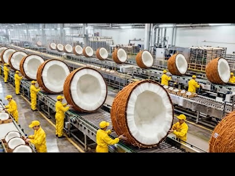 🥥 Inside the World’s Largest Coconut Milk Factory: (Full Process)