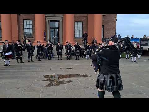 Liverpool Scottish Regimental Association and Wirral Pipe Band at The Royal Albert Dock Spot 1