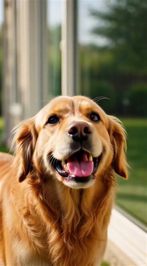 Dog Running Into Glass Door #funnyanimals #animalfunnyvideos #ai