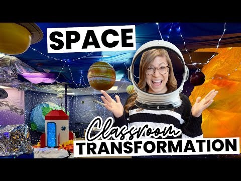 Space Themed Classroom Transformation | Behind the Scenes Teacher VLOG