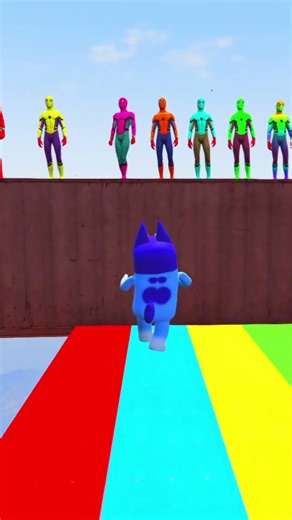 GTA 5 Epic Water Ragdolls | Spider-Man & Bluey Jumps / Fails ep.131 #shorts