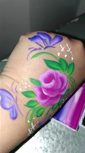 5 Minute Flower Face Paint Design 🌸 Easy for Beginners#art #viral #trending #shorts #rose #facepaint