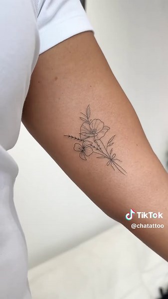 Unique Poppy and Iris Flower Tattoo Ideas