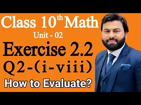 Class 10 Math Ch 2 Exercise 2.2 Question 2 (i-viii)-Mathematics 10th Class E.X 2.2 Q2-10 class math