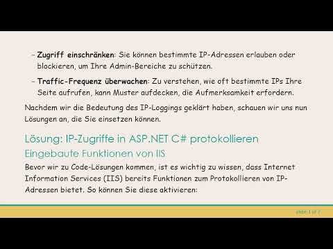 IP-Zugriffe protokollieren in ASP.NET C# : Ein vollständiger Leitfaden zur Sicherung Ihres Admin-Be