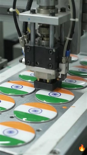 🇮🇳 How Indian Tricolor Badges Are Made in a Factory 🏭 | Ashoka Chakra Pin Manufacturing Process