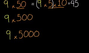 Multiplicar números de 1 dígito por múltiplos de 10, 100 y 1000