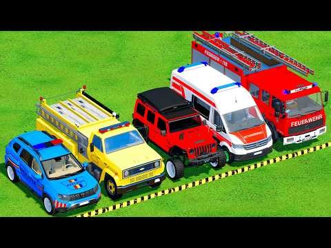 TRANSPORTING PIXAR CARS & FRUITS WITH COLORED & JOHN DEERE vs CLAAS vs TRACTORS - BeamNG.drive #983