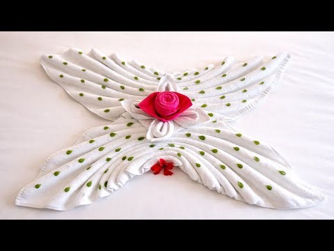 How to Make Butterfly Towel Art Decoration | Easy Romantic Bed Decoration | Towel Art