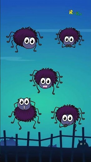 🕷🕷🕷🕷🕷 Five Creepy Spiders Song for Kids Counting Song Count from 1 to 5 | Fun Halloween Song