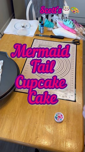 Mermaid tail cupcake cake. Enjoy #scottscakeart