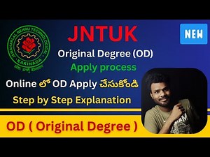 How to Apply for JNTUK OD Online in Telugu | Original Degree | apply for OD (original degree) jntuk