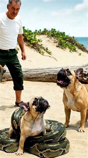 Mother Dog Rescues Her Puppy From Giant Python! 😱 | Animal Rescue Moment #dog #animals