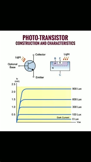 Photo Transistor construction and characteristics diagram explained #transistor #tech #technology