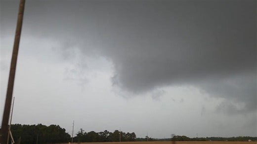 Ominous storm clouds form during tornado warning in Fairhope, Alabama, USA